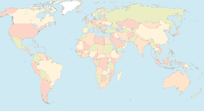 Map of the World with countries